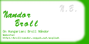 nandor broll business card